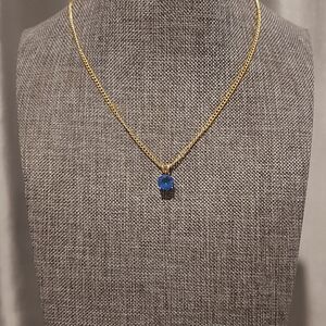 Topaz Pendant Necklace – 14k Gold Plated Chain